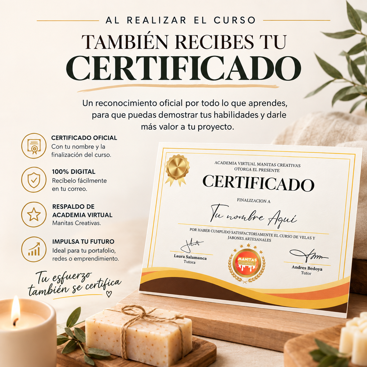 Curso Online de Velas y Jabones Artesanales con módulo especial de Velas Navideñas OFERTA 3x1