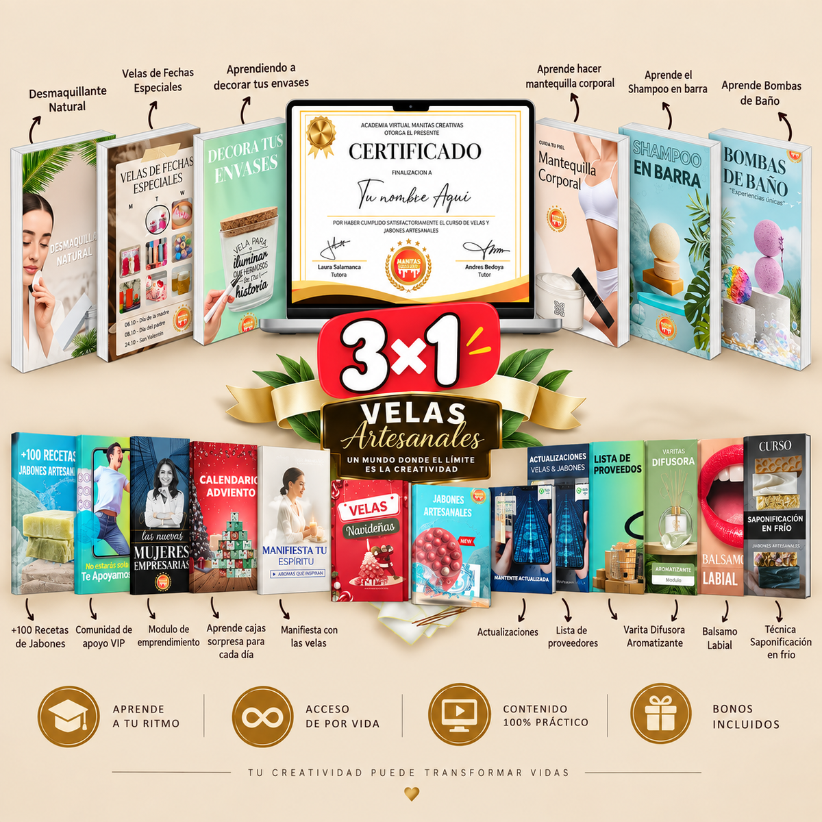Curso Online de Velas y Jabones Artesanales con módulo especial de Velas Navideñas OFERTA 3x1