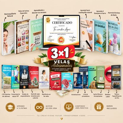 Curso Online de Velas y Jabones Artesanales con módulo especial de Velas Navideñas OFERTA 3x1
